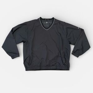 Men's Nike Golf Pullover Windbreaker Size Large Black with Front Zip Pockets